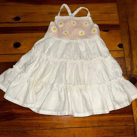 Haute Hippie Crocheted White Tiered Dress - Picture 1 of 5